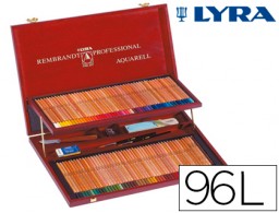 96 lápices de colores Lyra Rembrandt acuarelables estuche madera